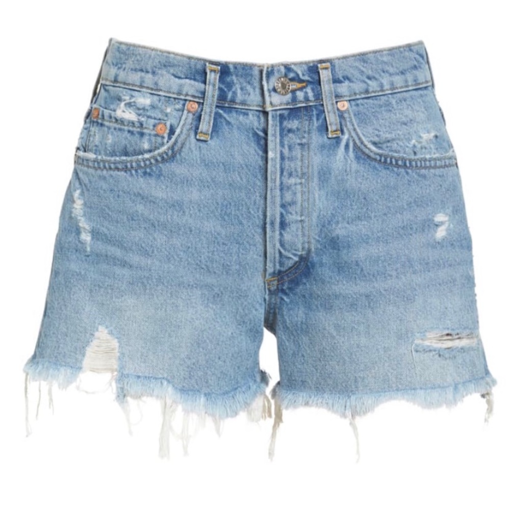AGOLDE Parker distressed denim shorts